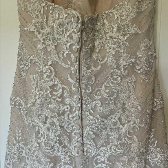 Essence Of Australia D2308 Wedding Gown Bridal 16 Dress Strapless Beaded US12 - Picture 7 of 14